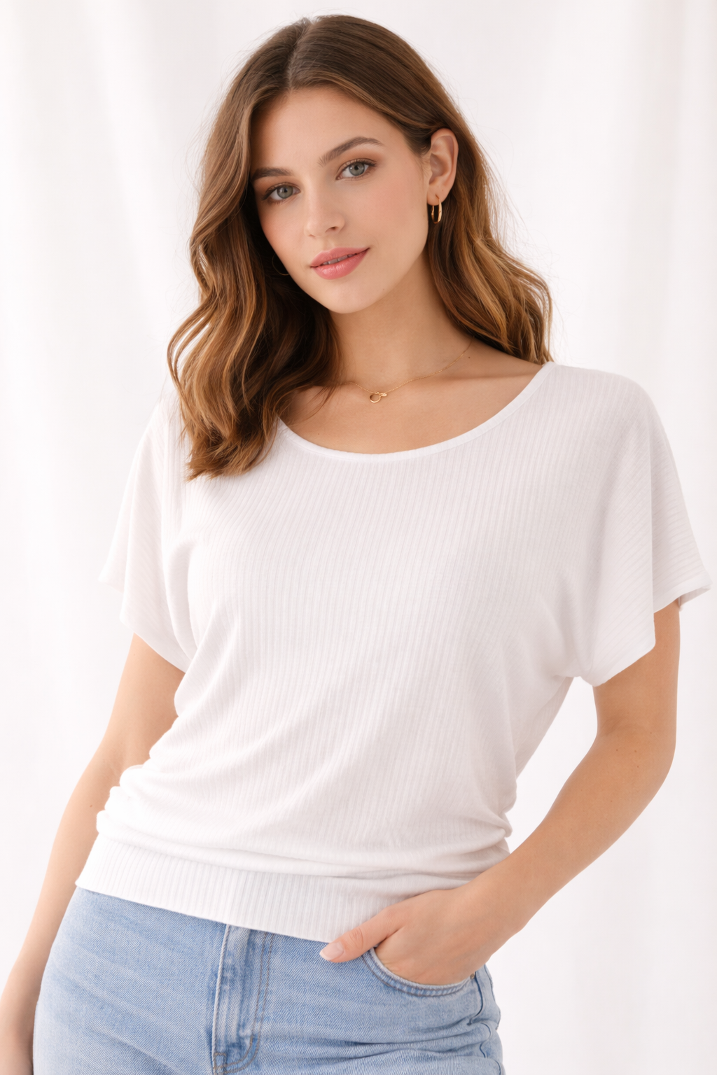 Catherine Malandrino Ribbed Modal Top / Size M