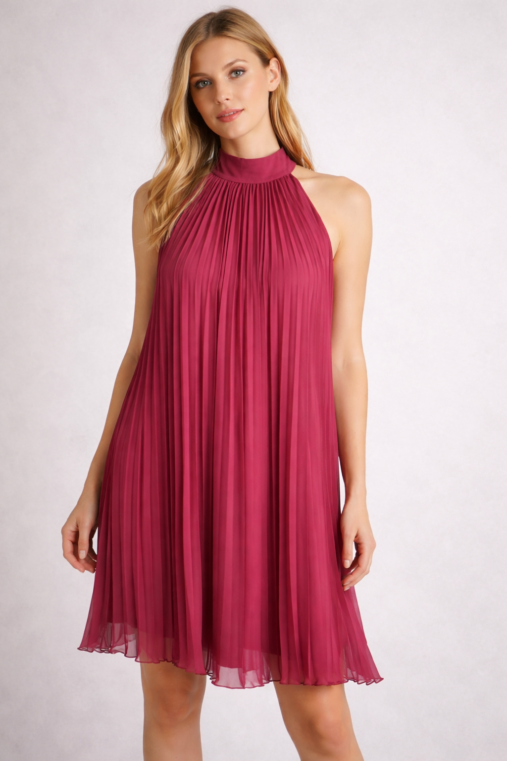 Sisley Pleated Halter Dress / Size M