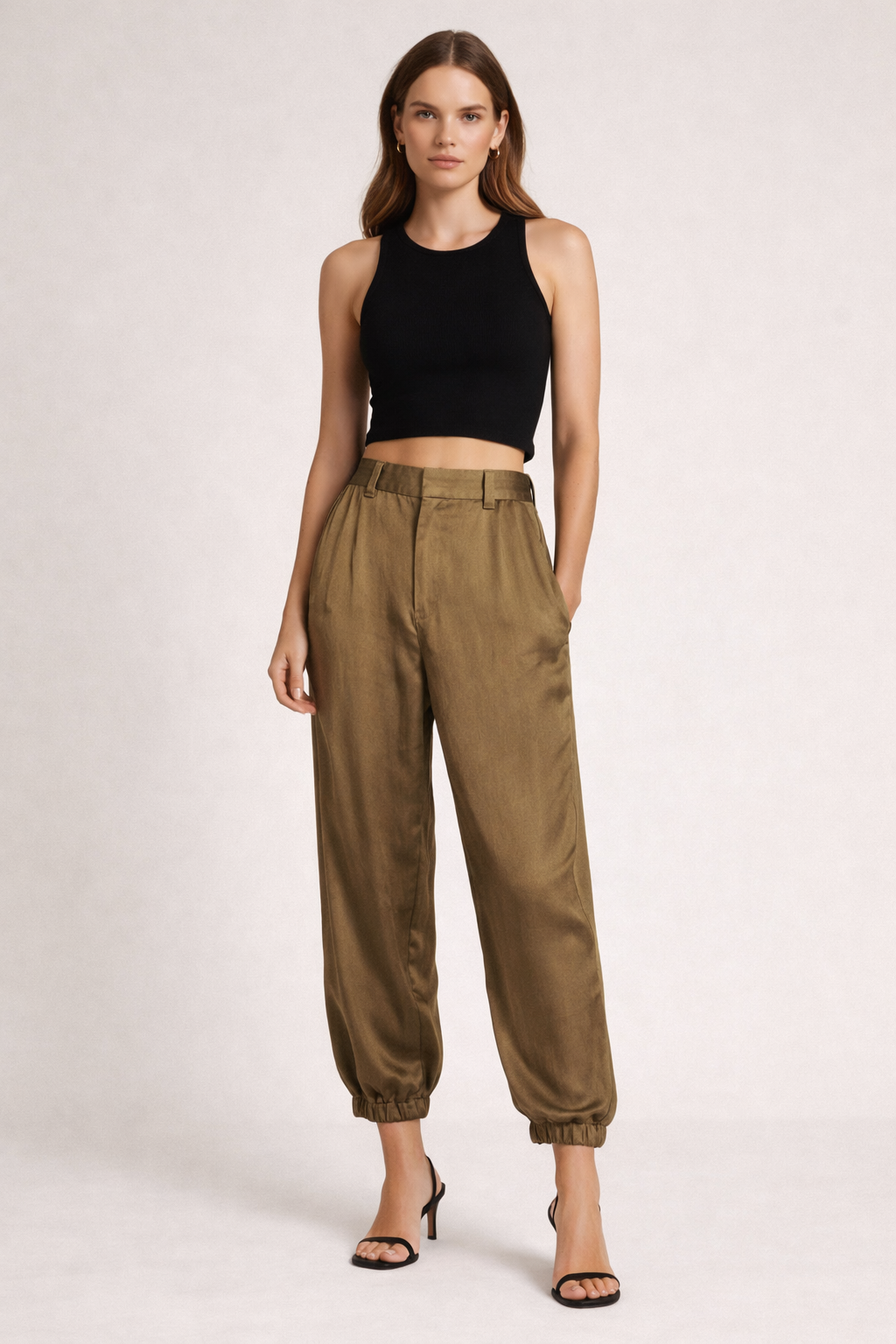 Cinq a Sept 5a7 Olive Tapered Trousers / Size S