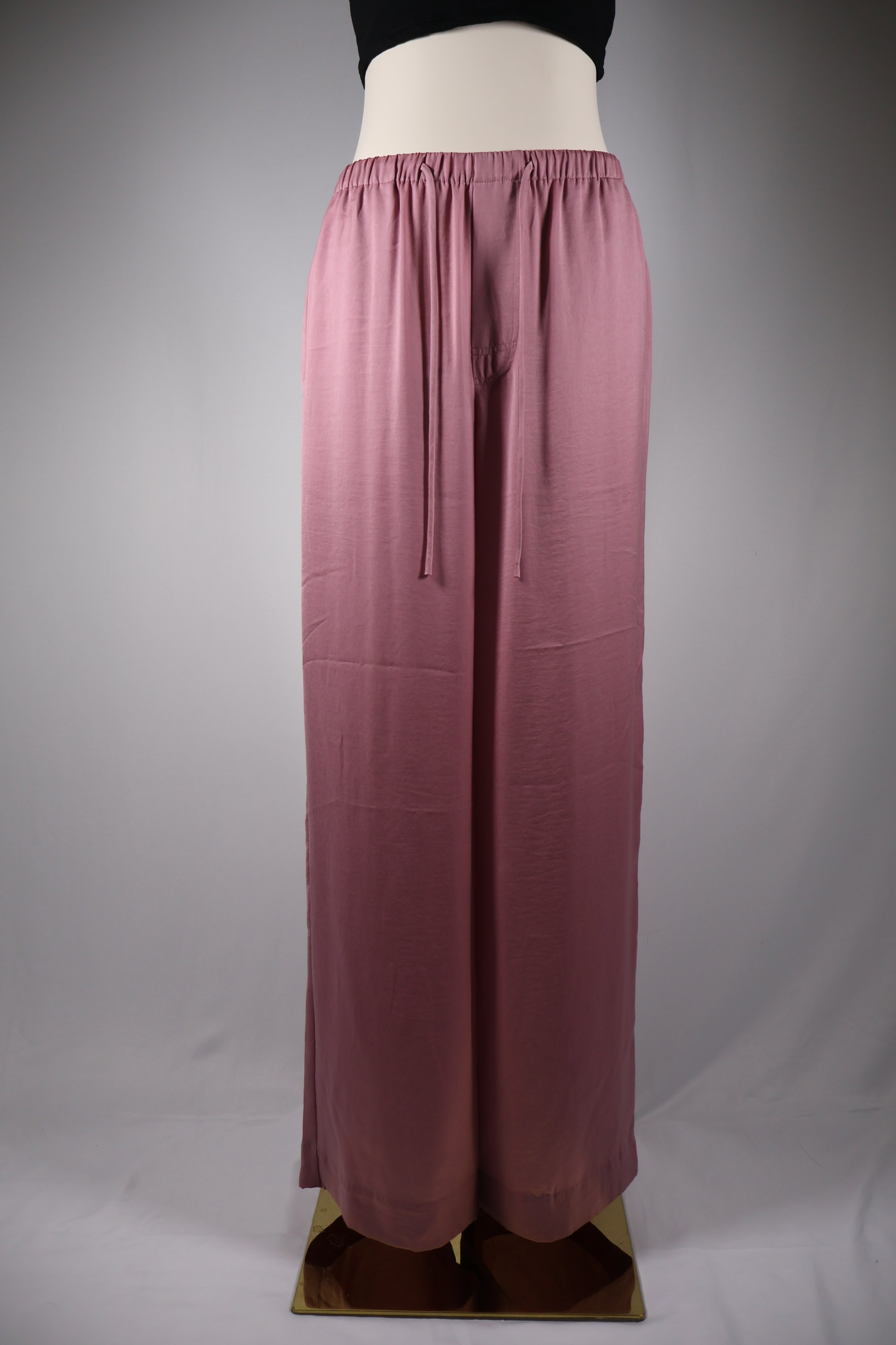 Vince Dusty Rose Satin Wide Leg Pants | Size M