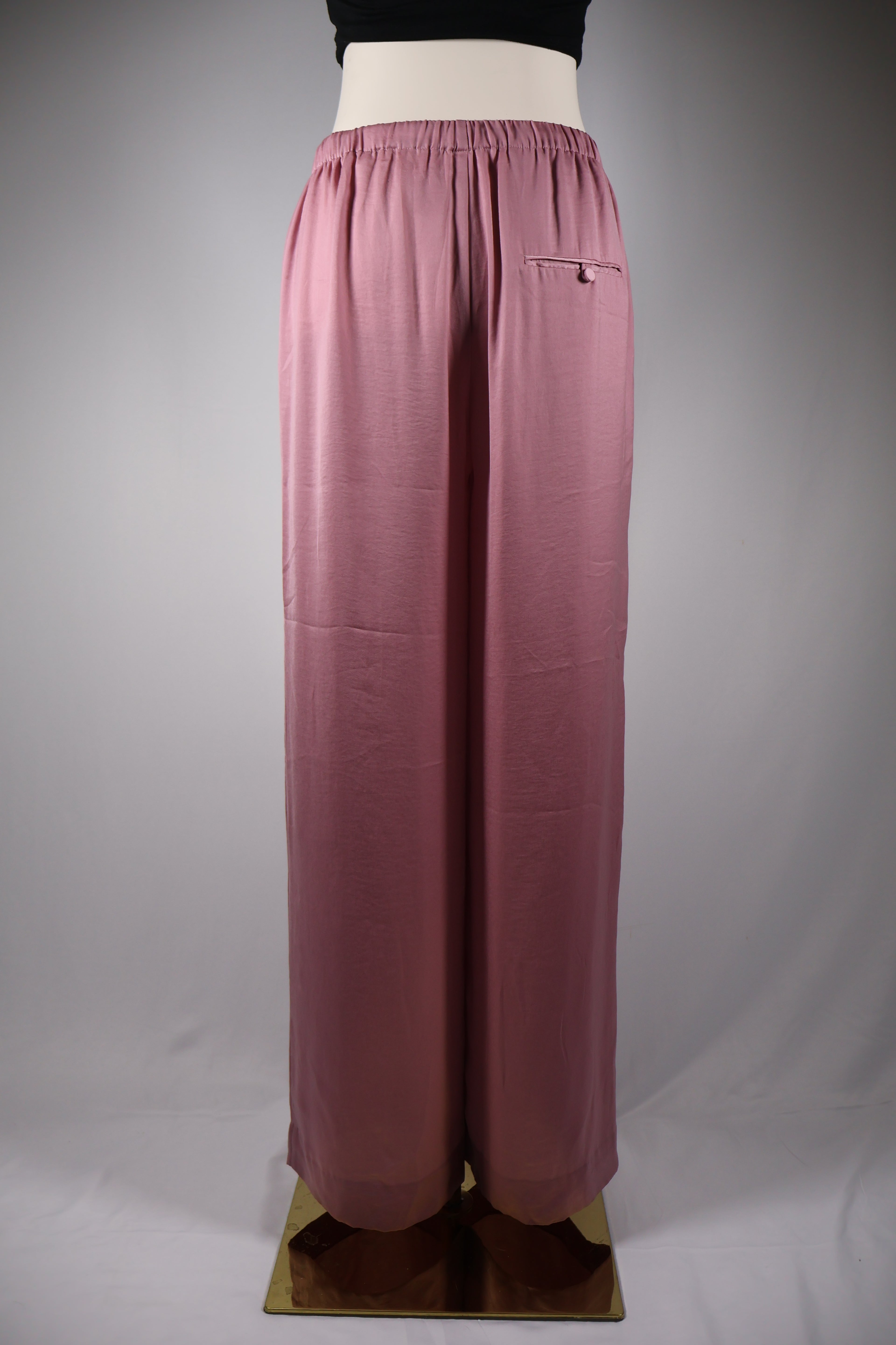Vince Dusty Rose Satin Wide Leg Pants | Size M