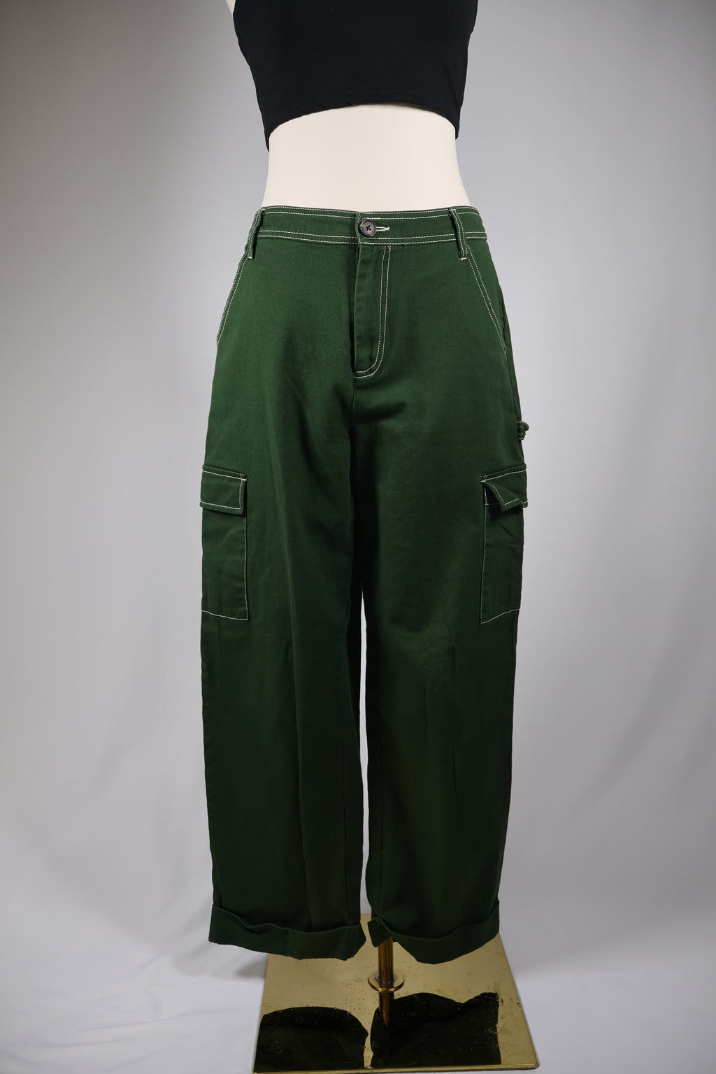 Sandy Liang Green Cargo Utility Pants | Size 6