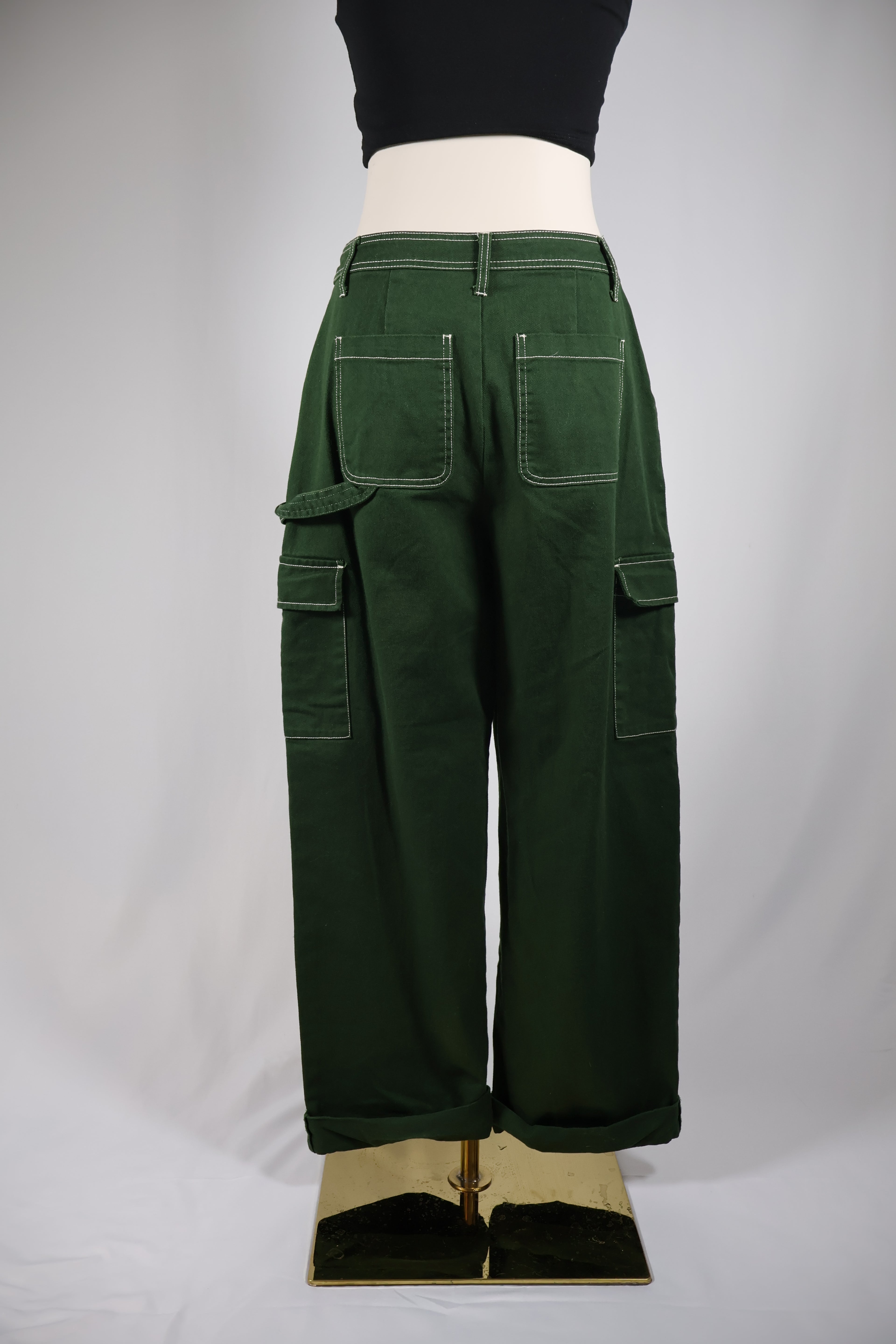 Sandy Liang Green Cargo Utility Pants | Size 6