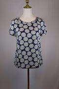 Tory Burch Medallion Short Sleeve Blouse | Size 6