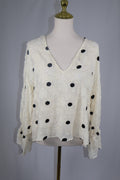 Zara Textured Polkadot Blouse / Size M