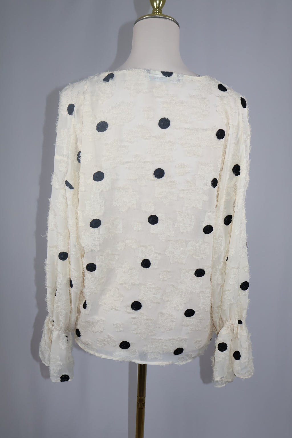 Zara Textured Polkadot Blouse / Size M