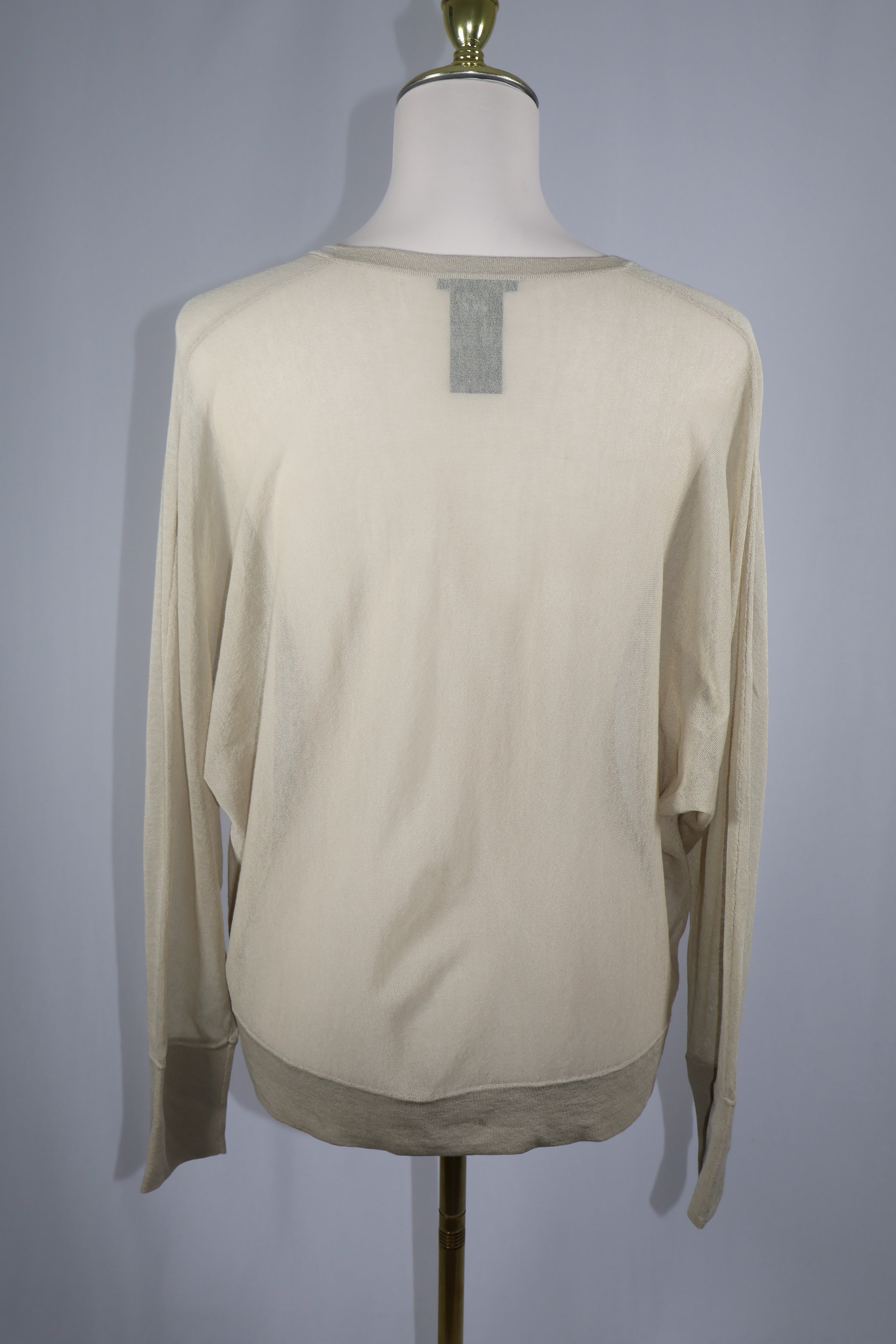 Lafayette 148 New York Cotton Blend V-Neck Sweater / Size M
