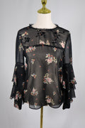 Zara Floral Ruffle Sleeve Blouse / Size M