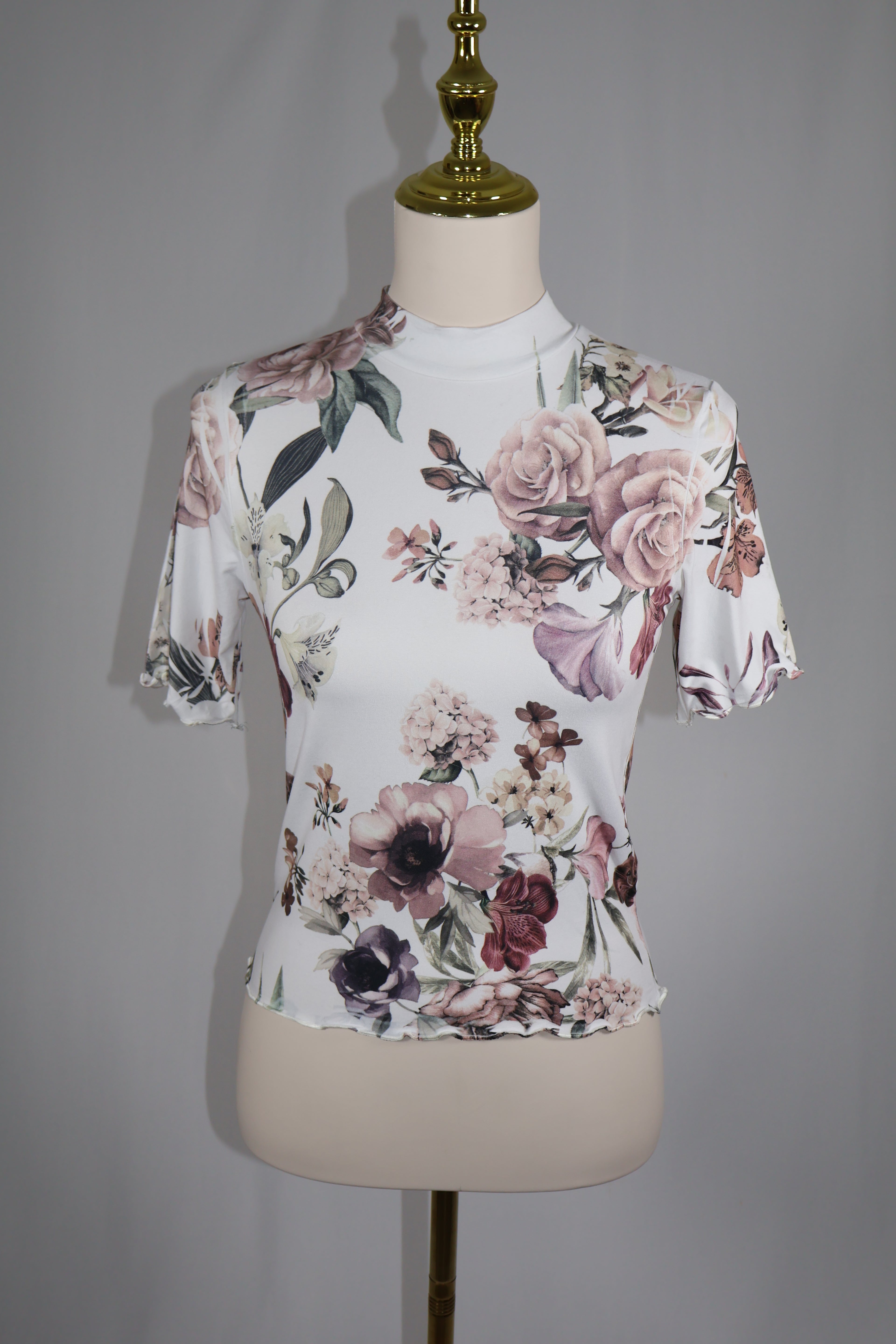 Gaze Floral Print Tee Shirt / Size S