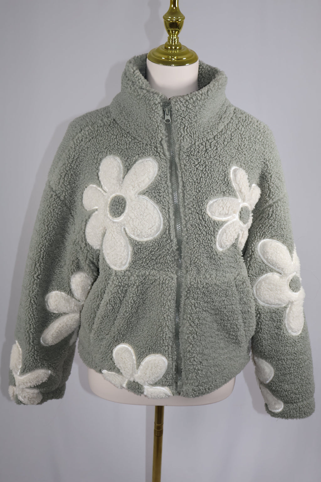Thread & Supply High Pile Fleece Floral Jacket | Size S