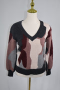 Skull Cashmere V Neck Pullover Sweater / Size S
