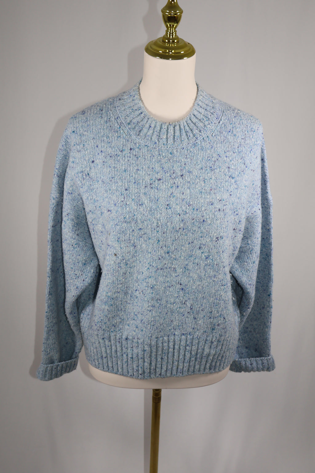 Vince Boxy High Neck Merino Wool Blend Sweater / Size M