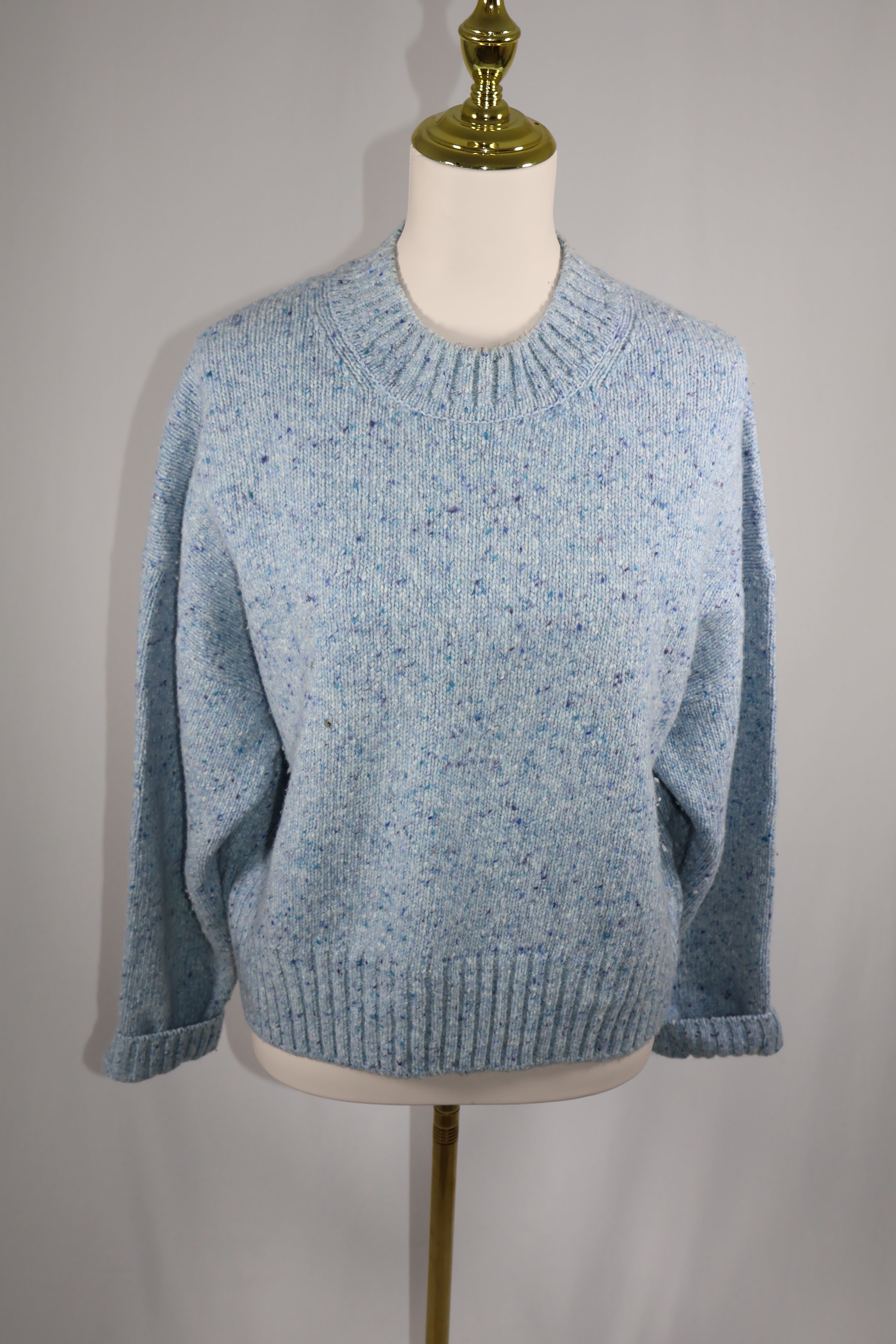 Vince Boxy High Neck Merino Wool Blend Sweater / Size M