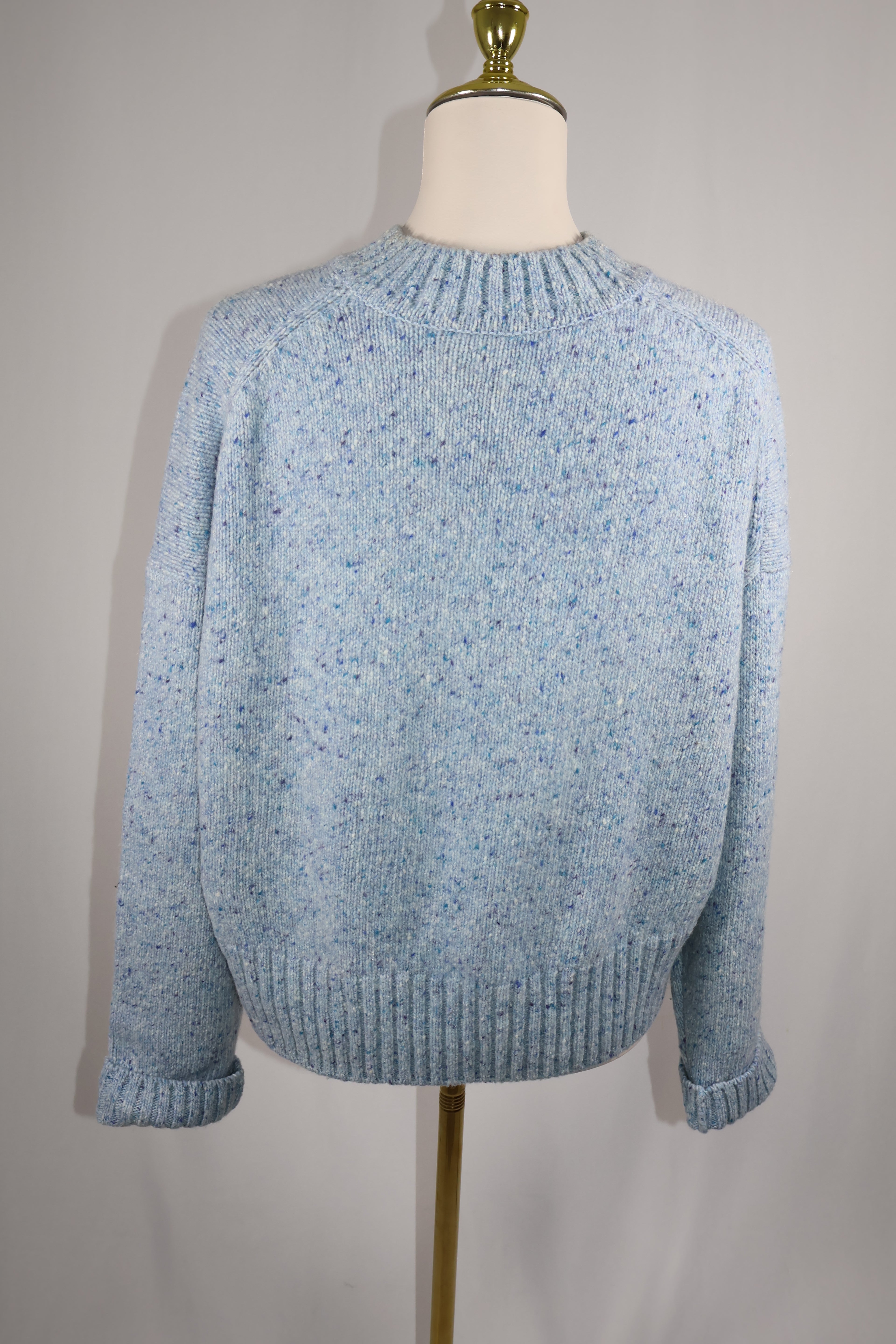 Vince Boxy High Neck Merino Wool Blend Sweater / Size M