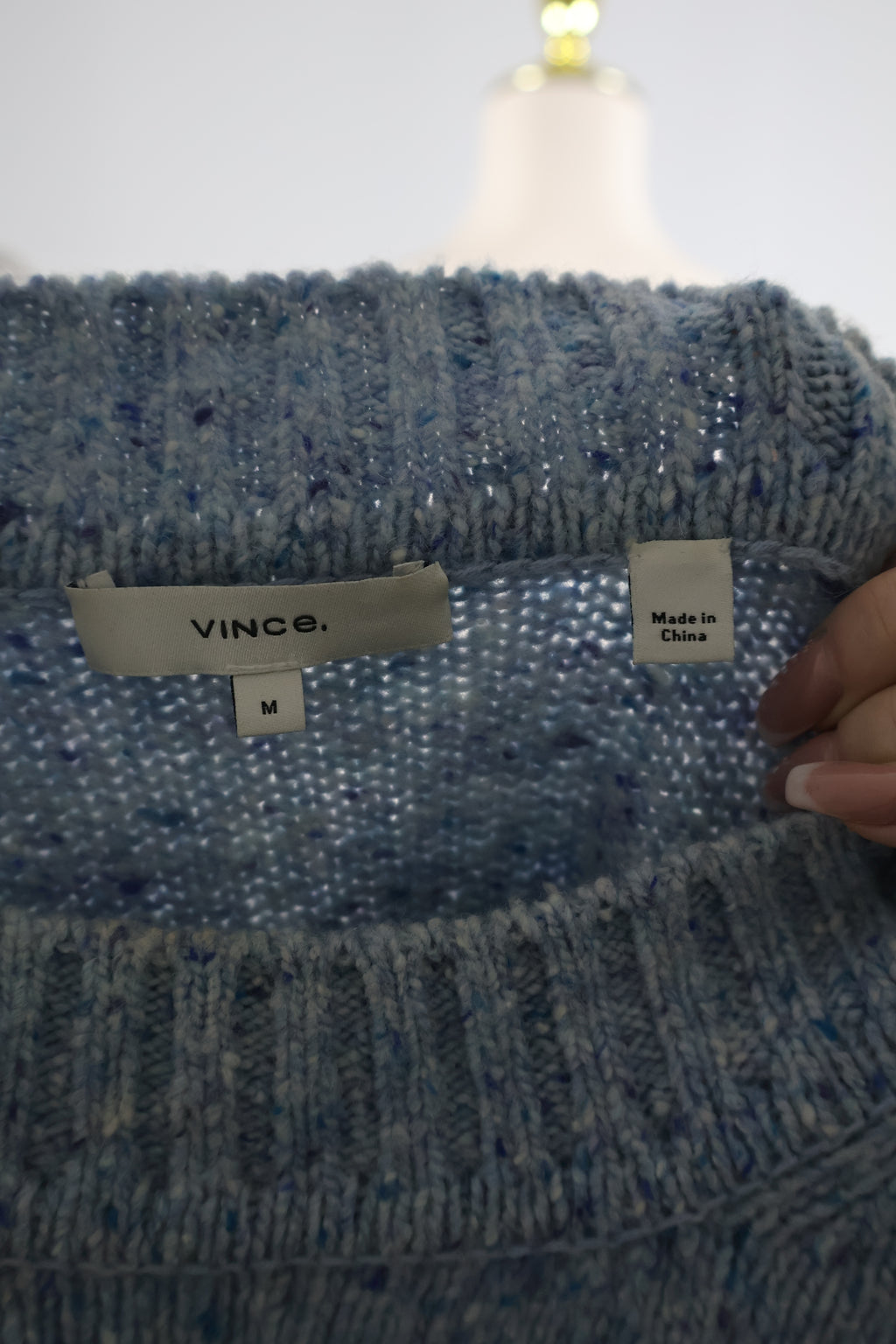 Vince Boxy High Neck Merino Wool Blend Sweater / Size M