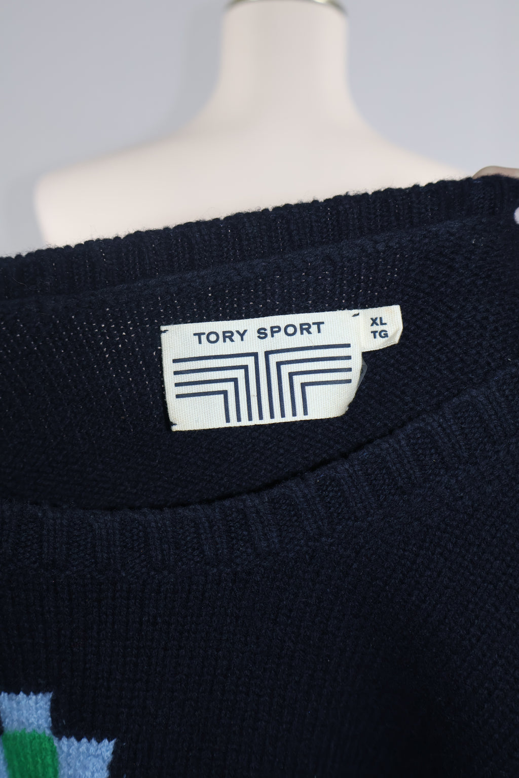 Tory Sport Merino Wool Graphic Sweater / Size XL