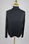 Babaton Pinstripe Mock Neck Long Sleeve / Size M