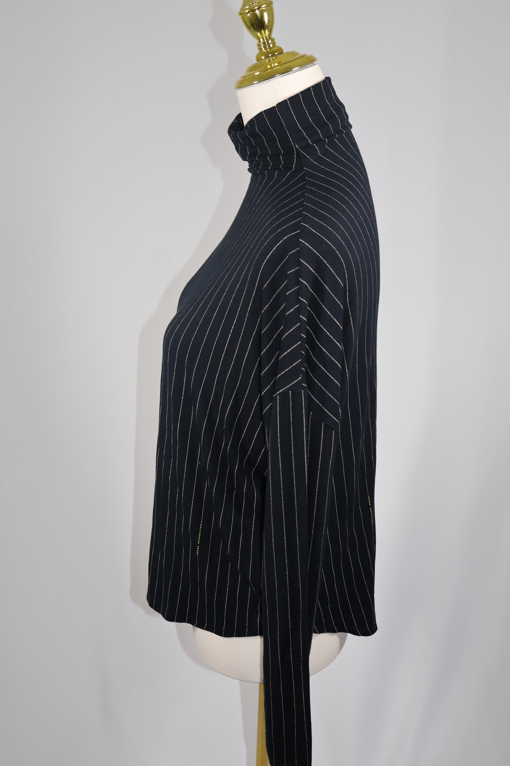 Babaton Pinstripe Mock Neck Long Sleeve / Size M