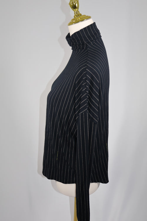 Babaton Pinstripe Mock Neck Long Sleeve / Size M