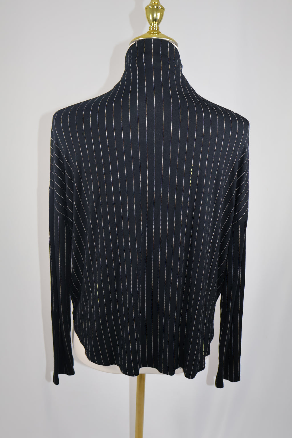 Babaton Pinstripe Mock Neck Long Sleeve / Size M
