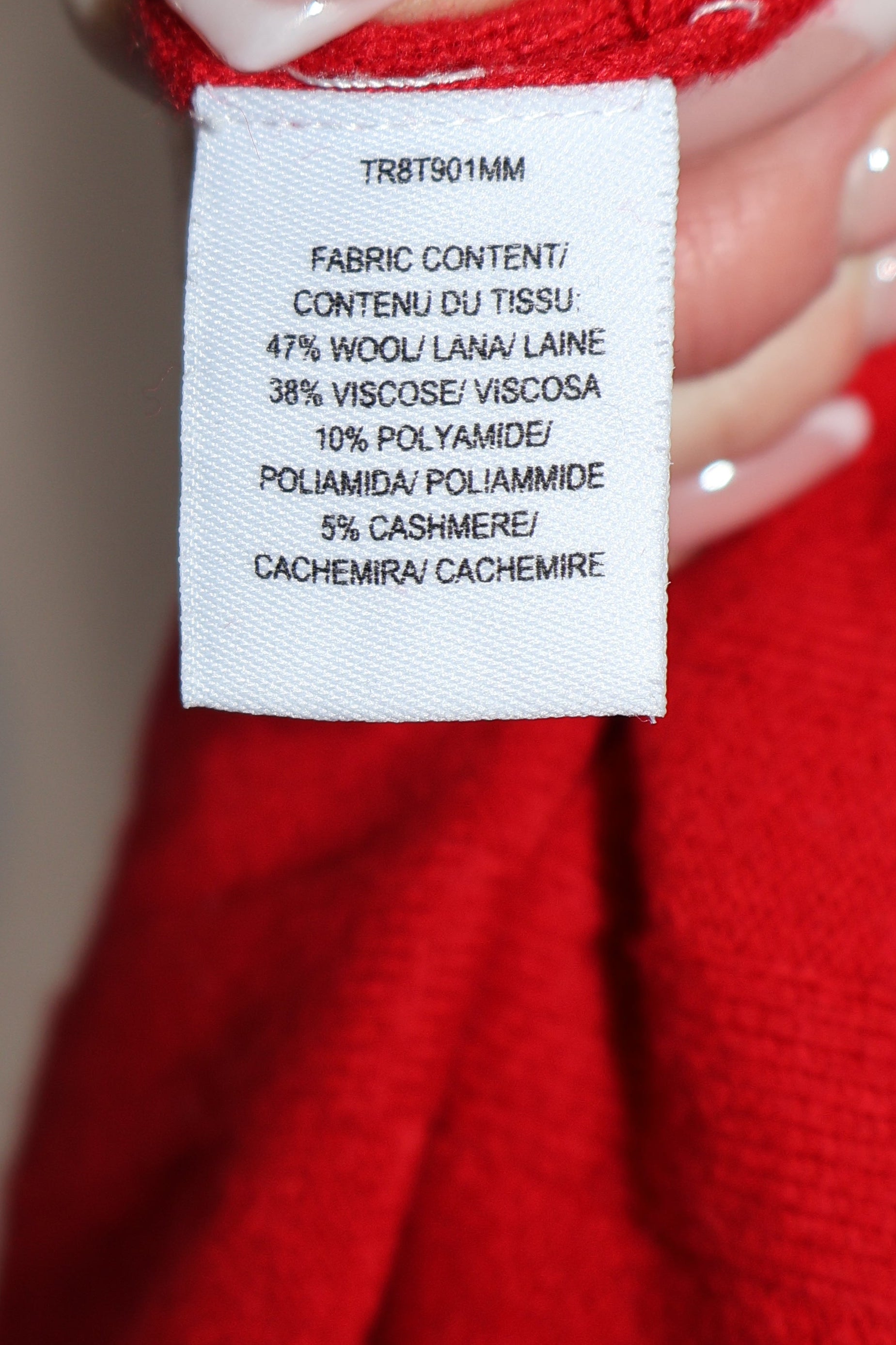 Derek Lam 10 Crosby Red Ribbed Open-Back Tie Cardigan / Size S