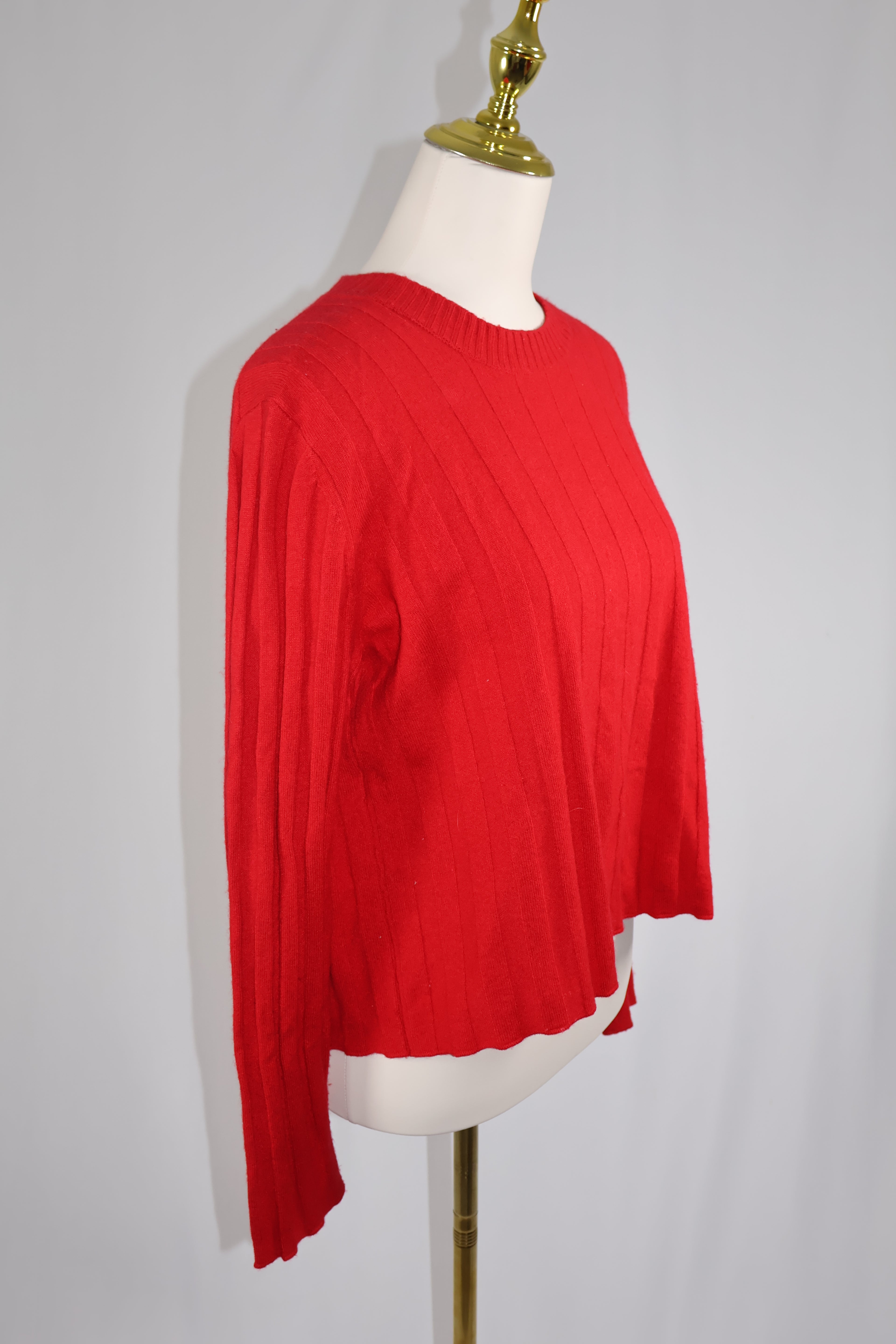 Derek Lam 10 Crosby Red Ribbed Open-Back Tie Cardigan / Size S