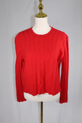 Derek Lam 10 Crosby Red Ribbed Open-Back Tie Cardigan / Size S