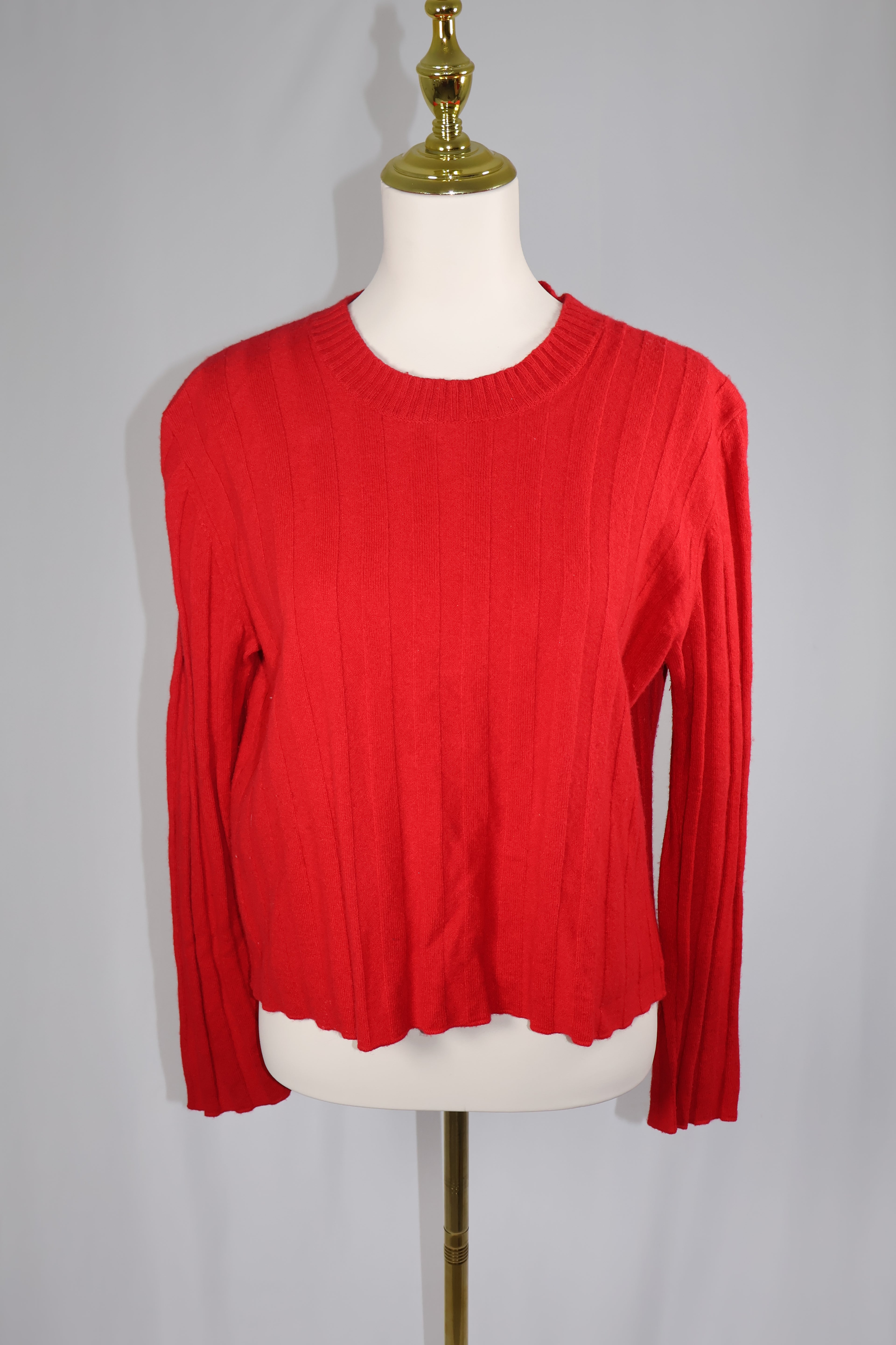 Derek Lam 10 Crosby Red Ribbed Open-Back Tie Cardigan / Size S