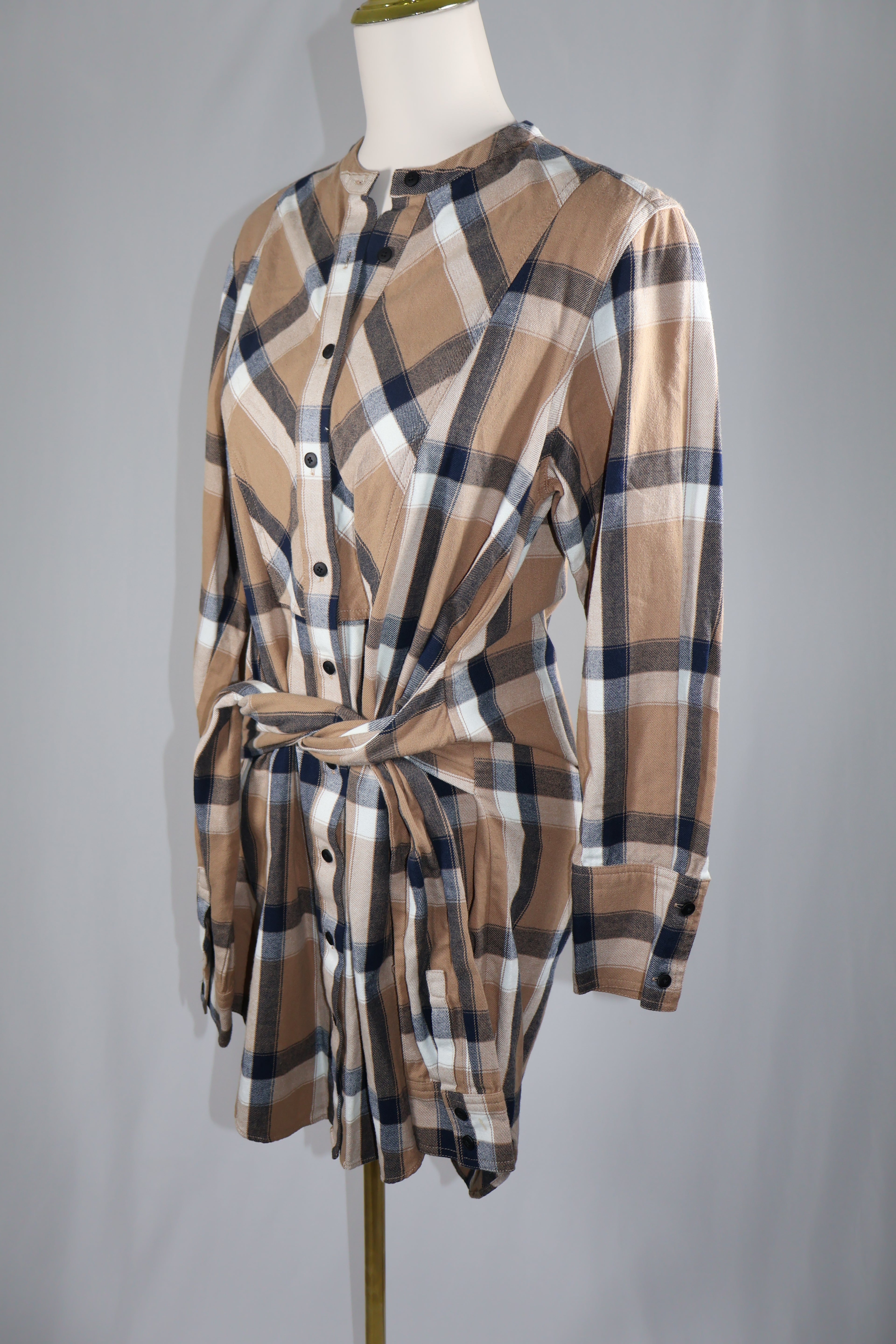 Derek Lam Plaid Tie Waist Dress / Size 8