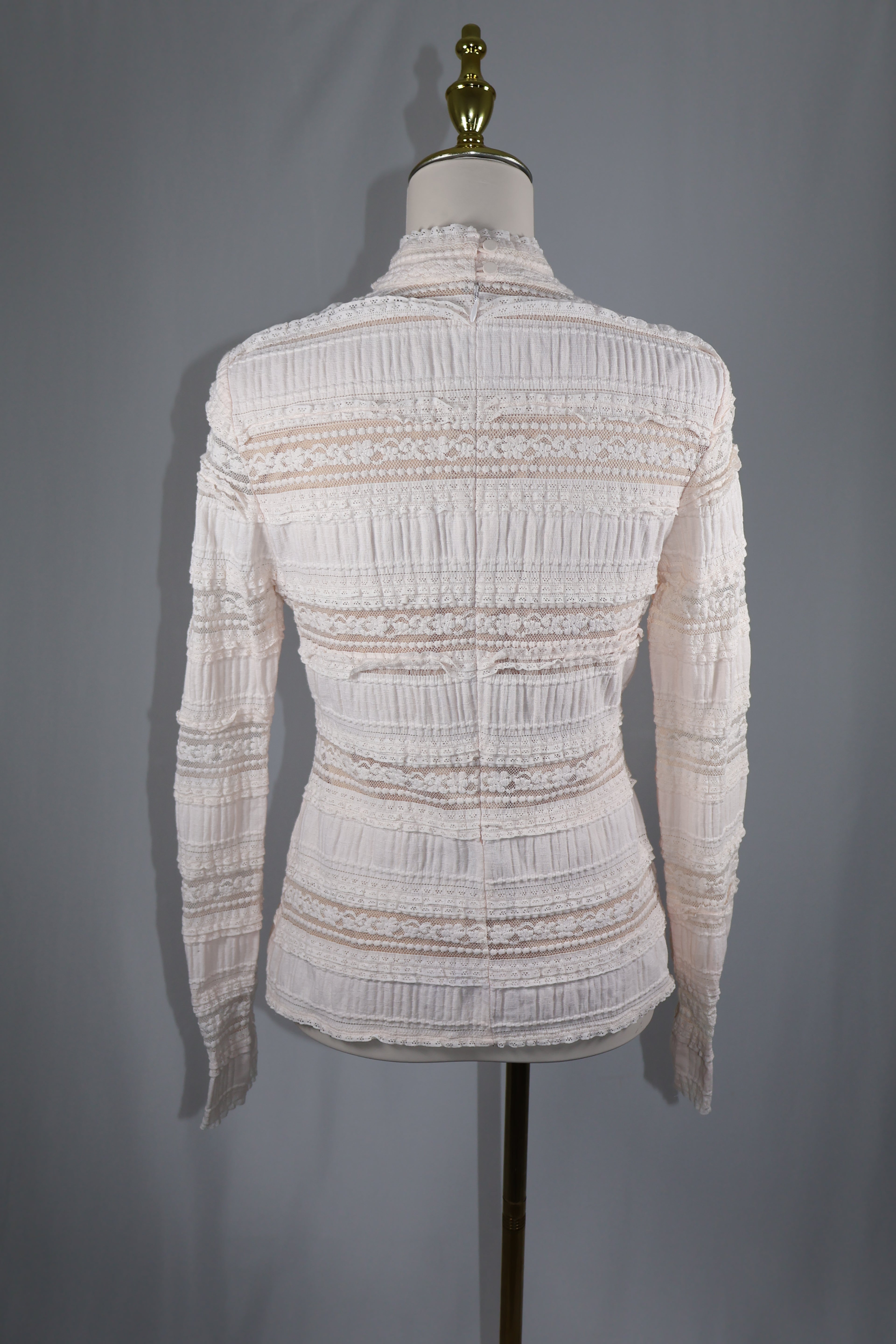 Cinq A Sept Cecily Lace Choker V-neck Top In Pink / Size L