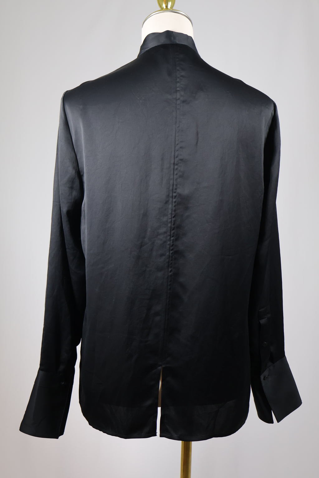 Rag & Bone Black Satin Tie-Neck Bow Blouse / Size 4