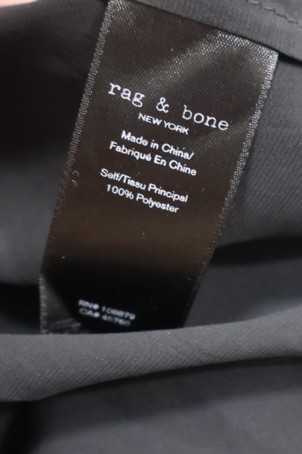 Rag & Bone Black Satin Tie-Neck Bow Blouse / Size 4