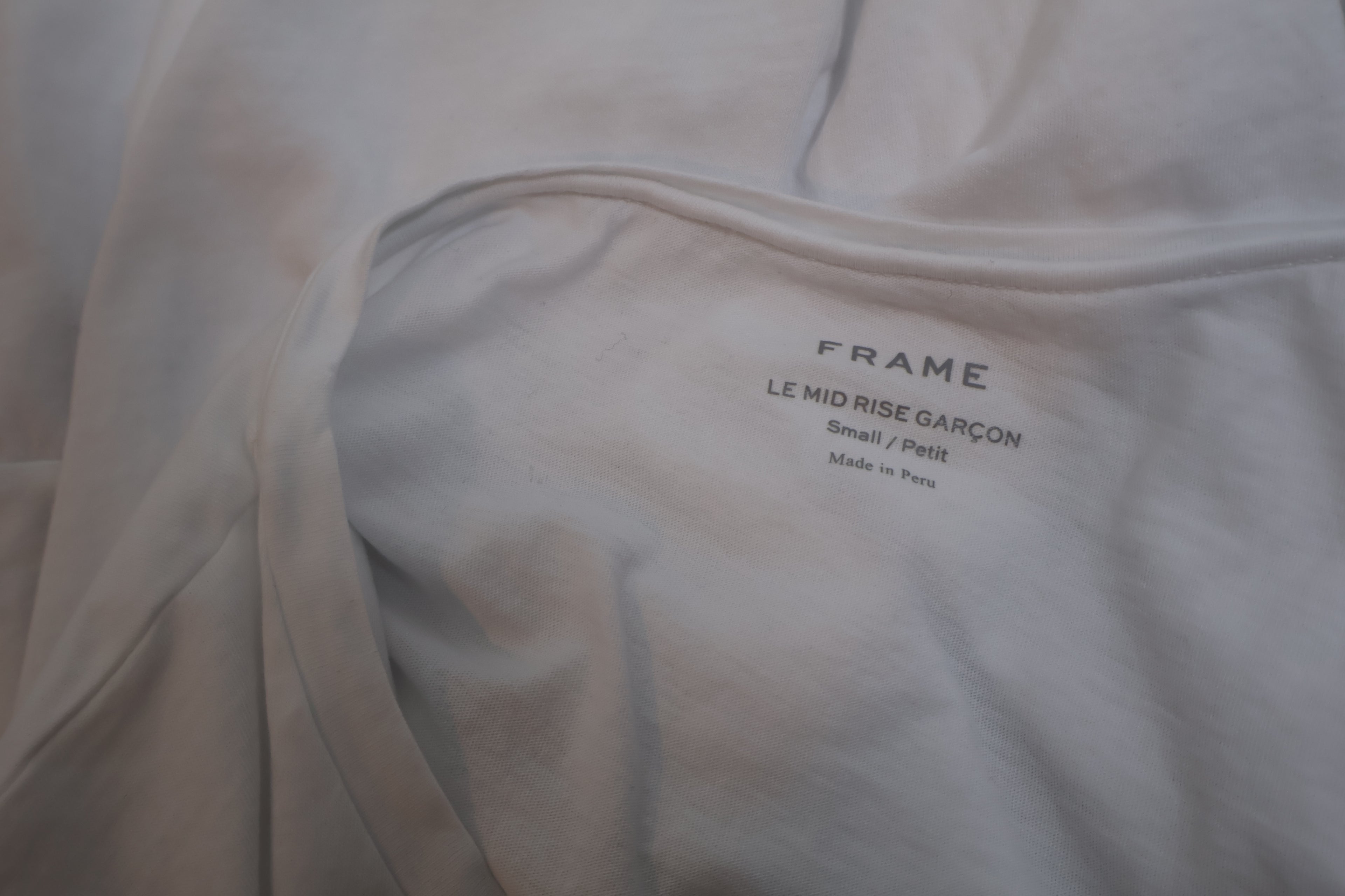 Frame Le Mid Rise Garçon Long Sleeve Top White / Size S