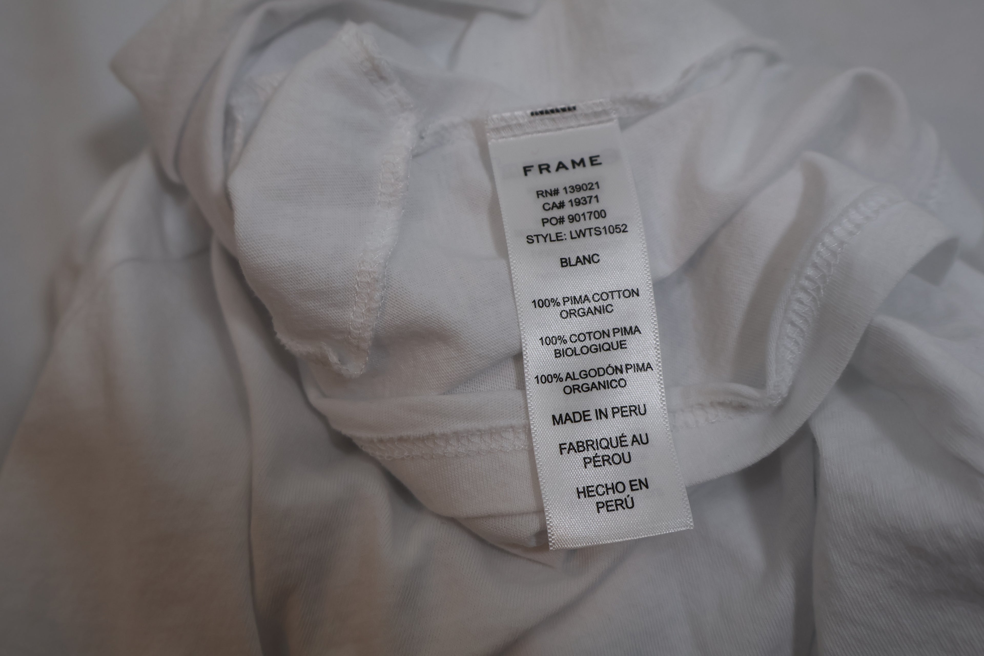 Frame Le Mid Rise Garçon Long Sleeve Top White / Size S