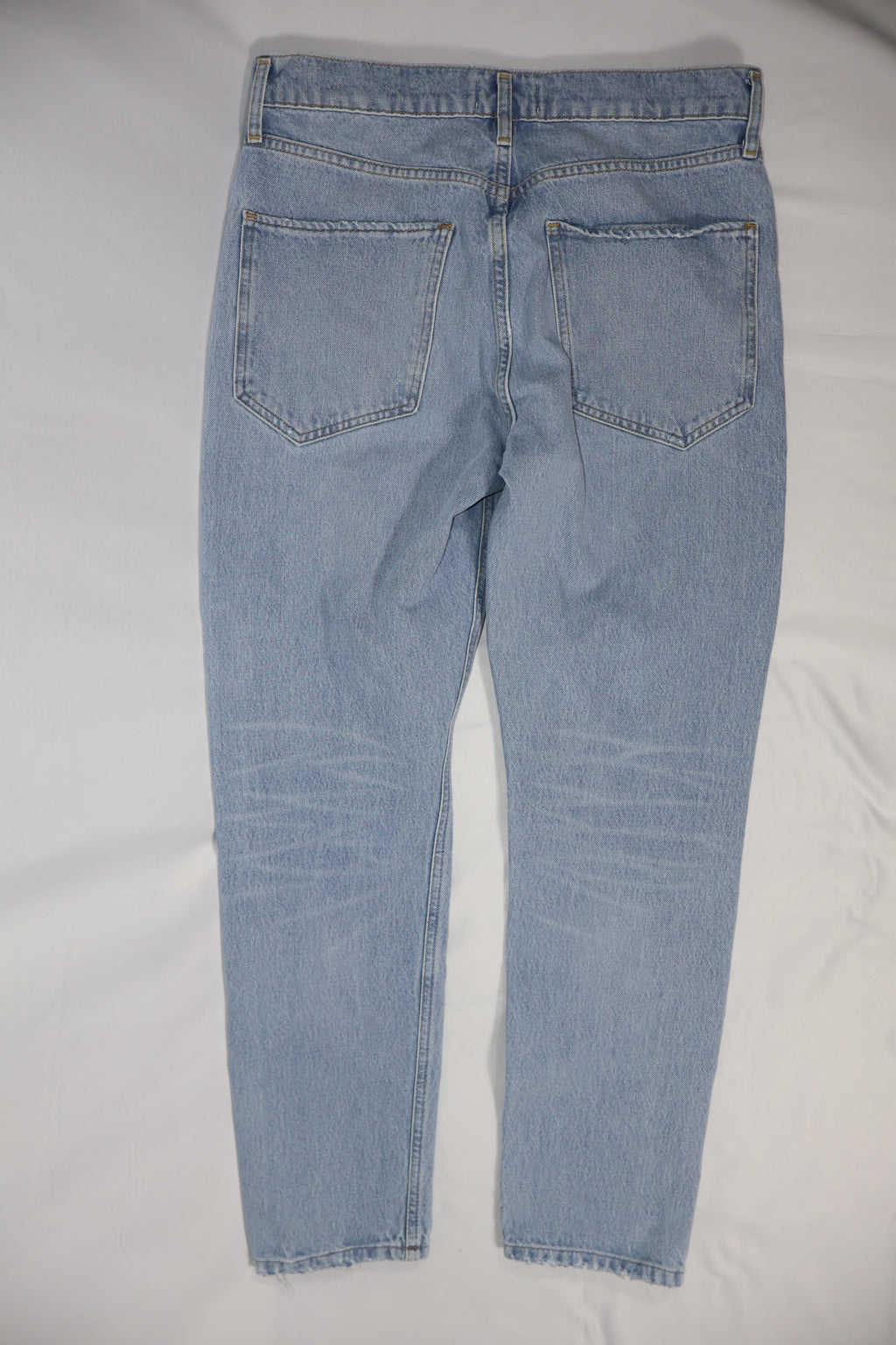 AGOLDE Distressed Light Wash Straight Leg High Rise Jean / Size 28