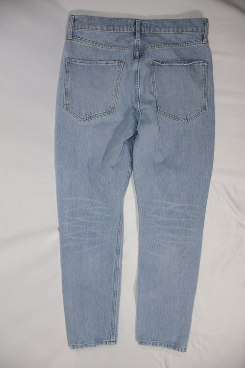 AGOLDE Distressed Light Wash Straight Leg High Rise Jean / Size 28