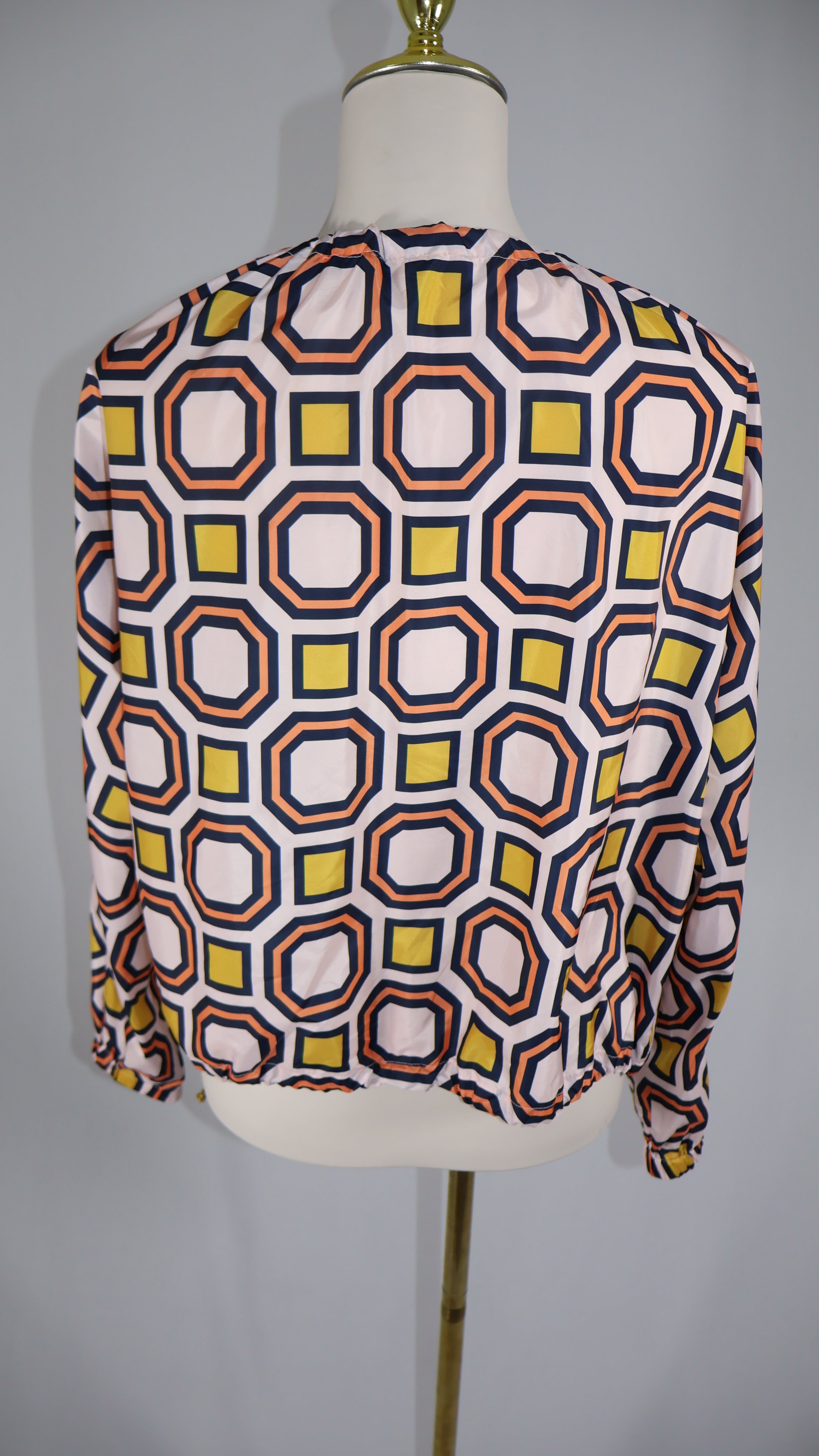 Tory Burch Digby Packable Jacket | Pink Octagon Print | Size Small