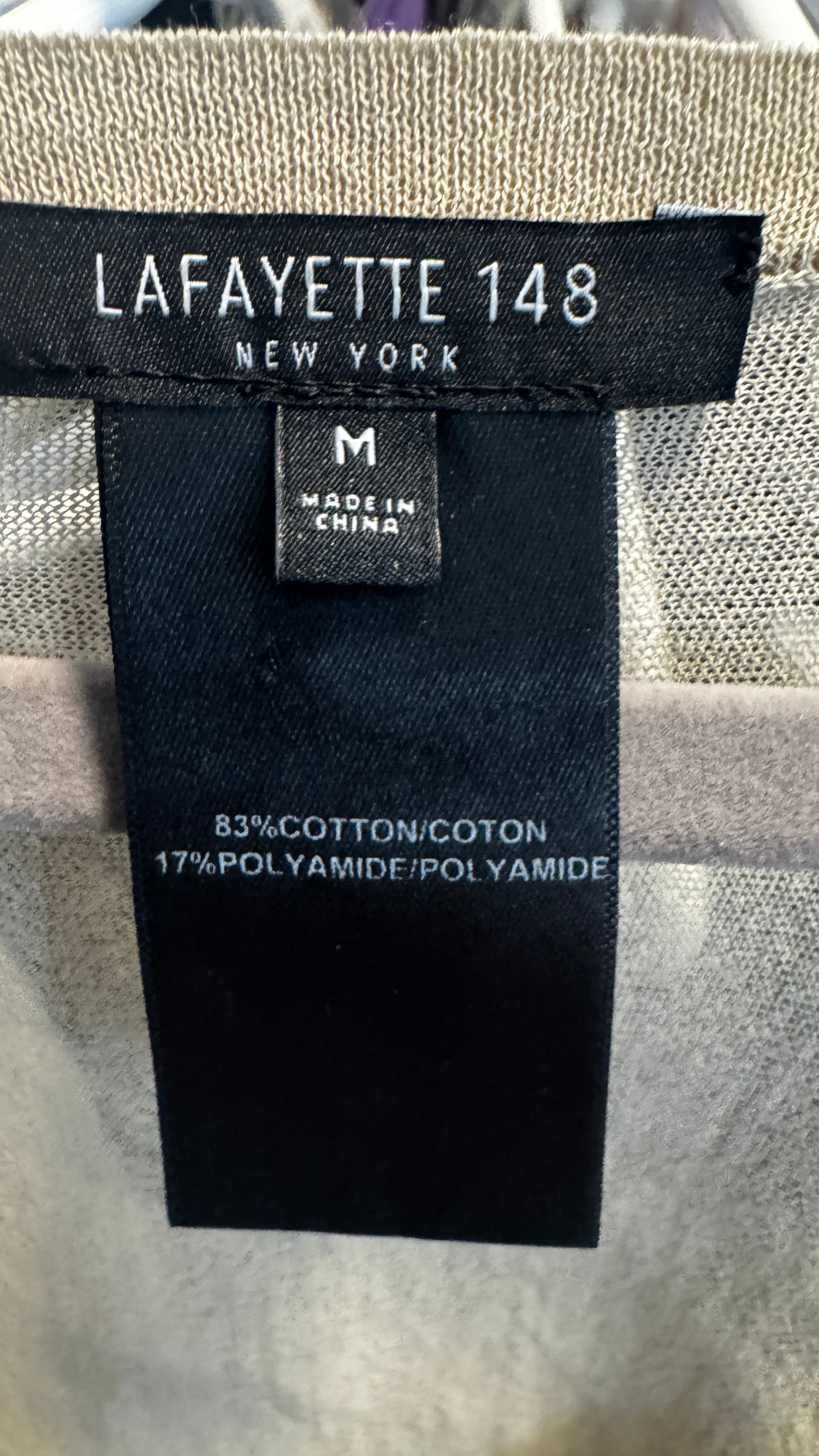 Lafayette 148 New York Cotton Blend V-Neck Sweater / Size M
