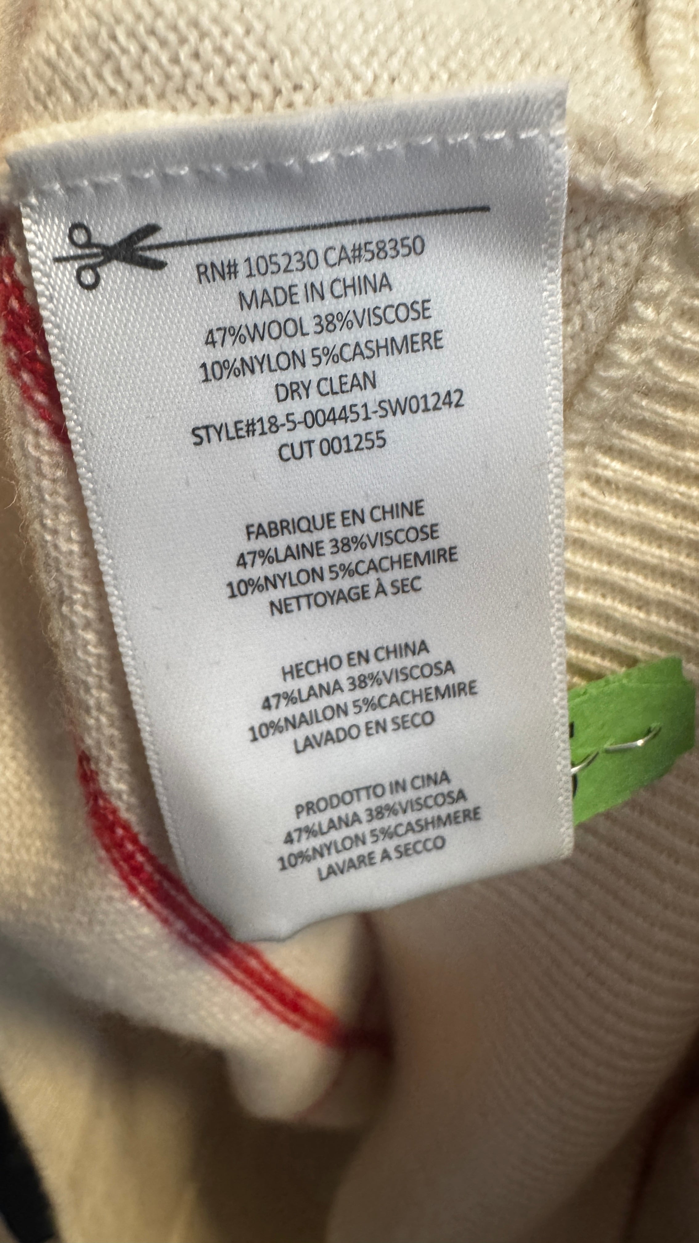 Equipment Wool Blend Windowpane Knit Sweater / Size L