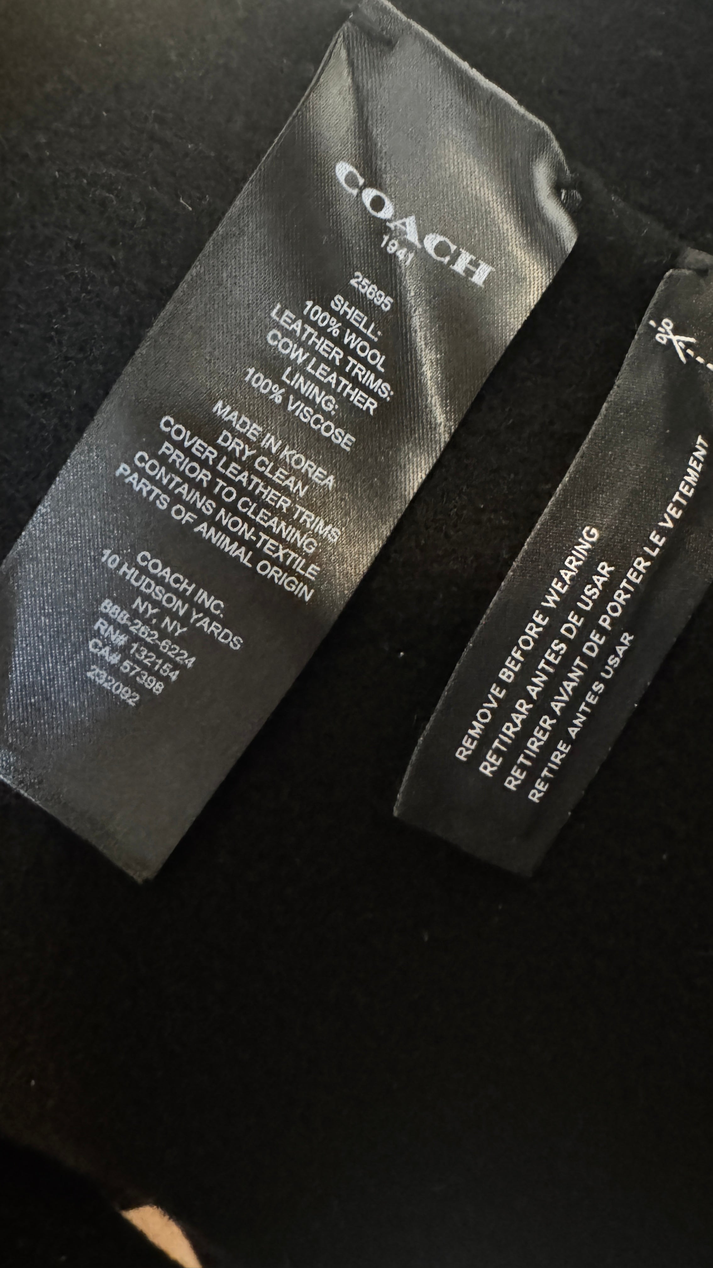 Coach Double Faced Wool Coat / Size 8