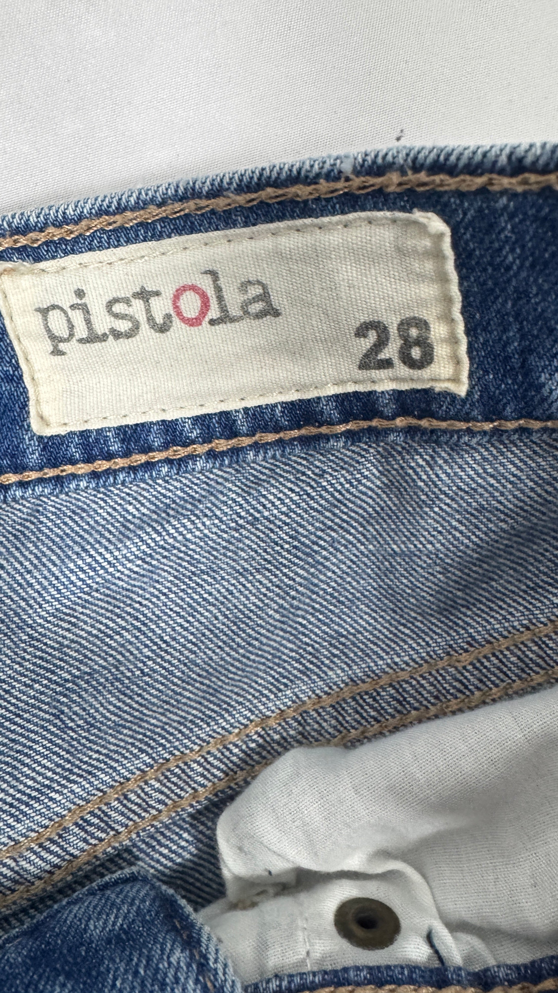 Pistola Two Tone Distressed Skinny Jean / Size 28