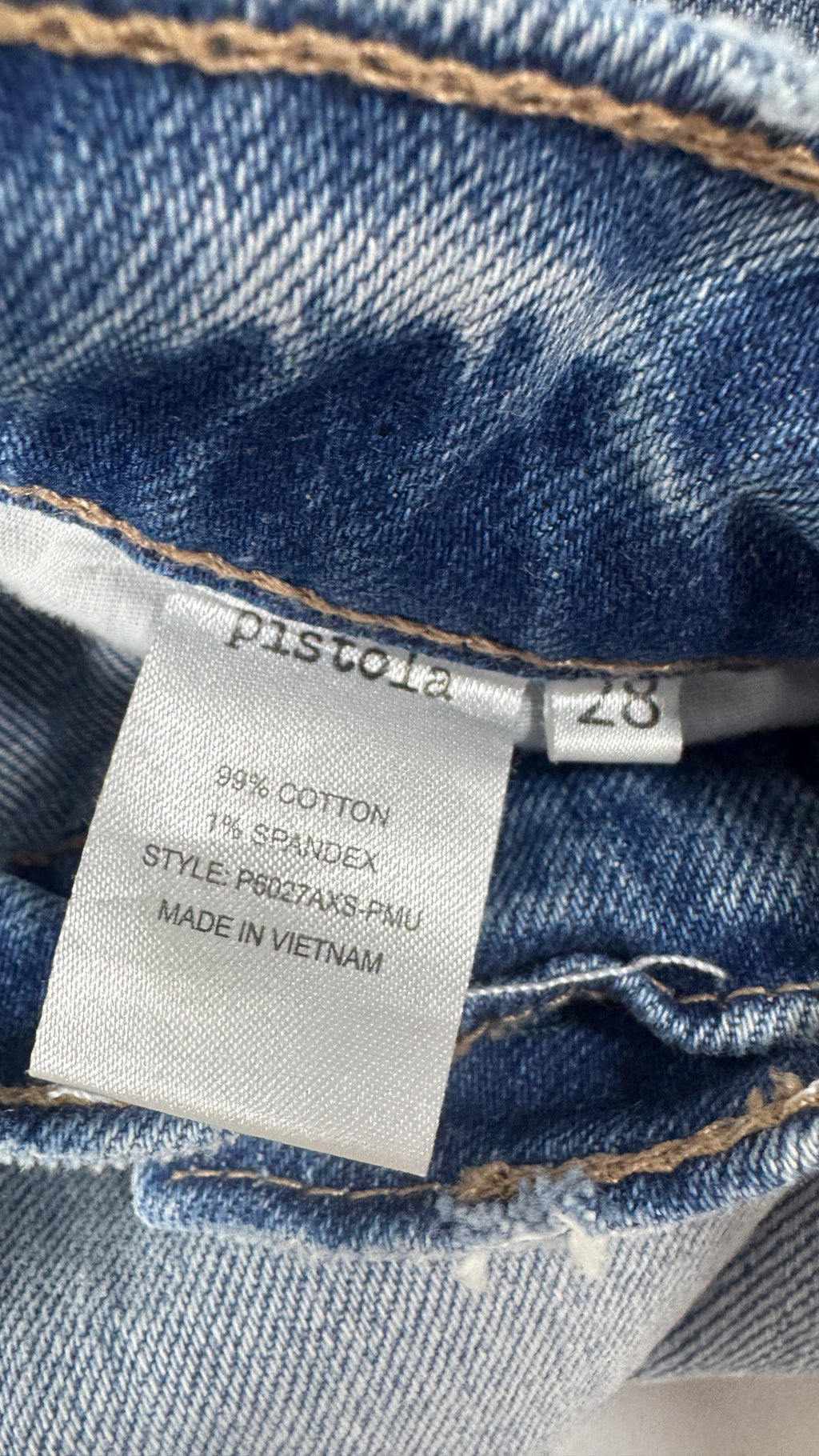 Pistola Two Tone Distressed Skinny Jean / Size 28