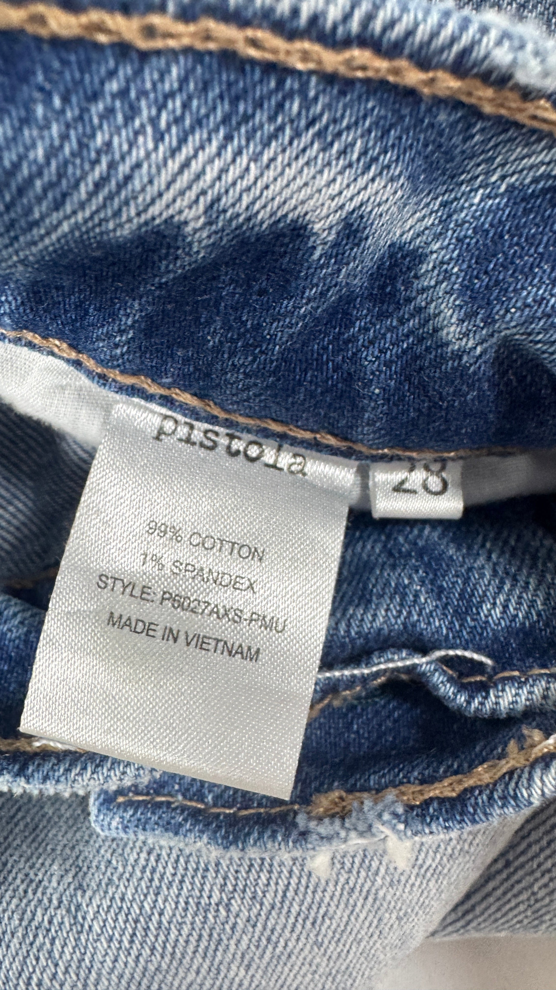 Pistola Two Tone Distressed Skinny Jean / Size 28