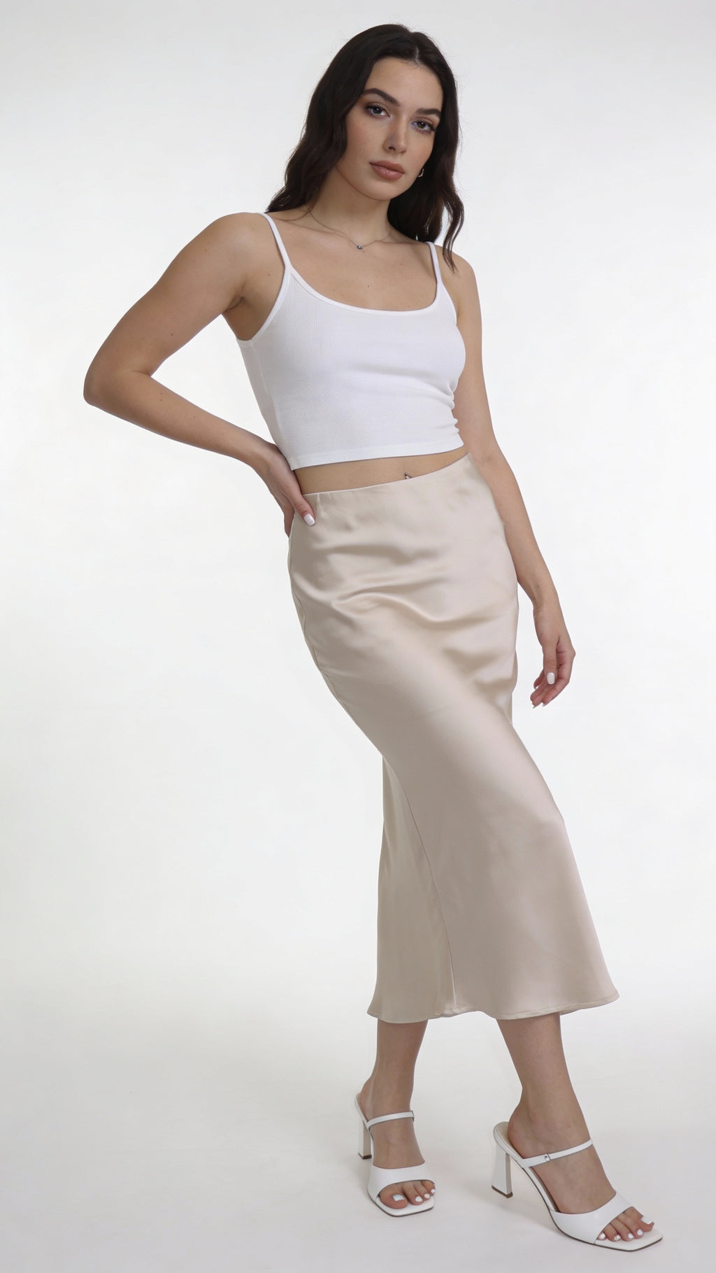 Rachel Zoe Satin Midi Skirt / Size S