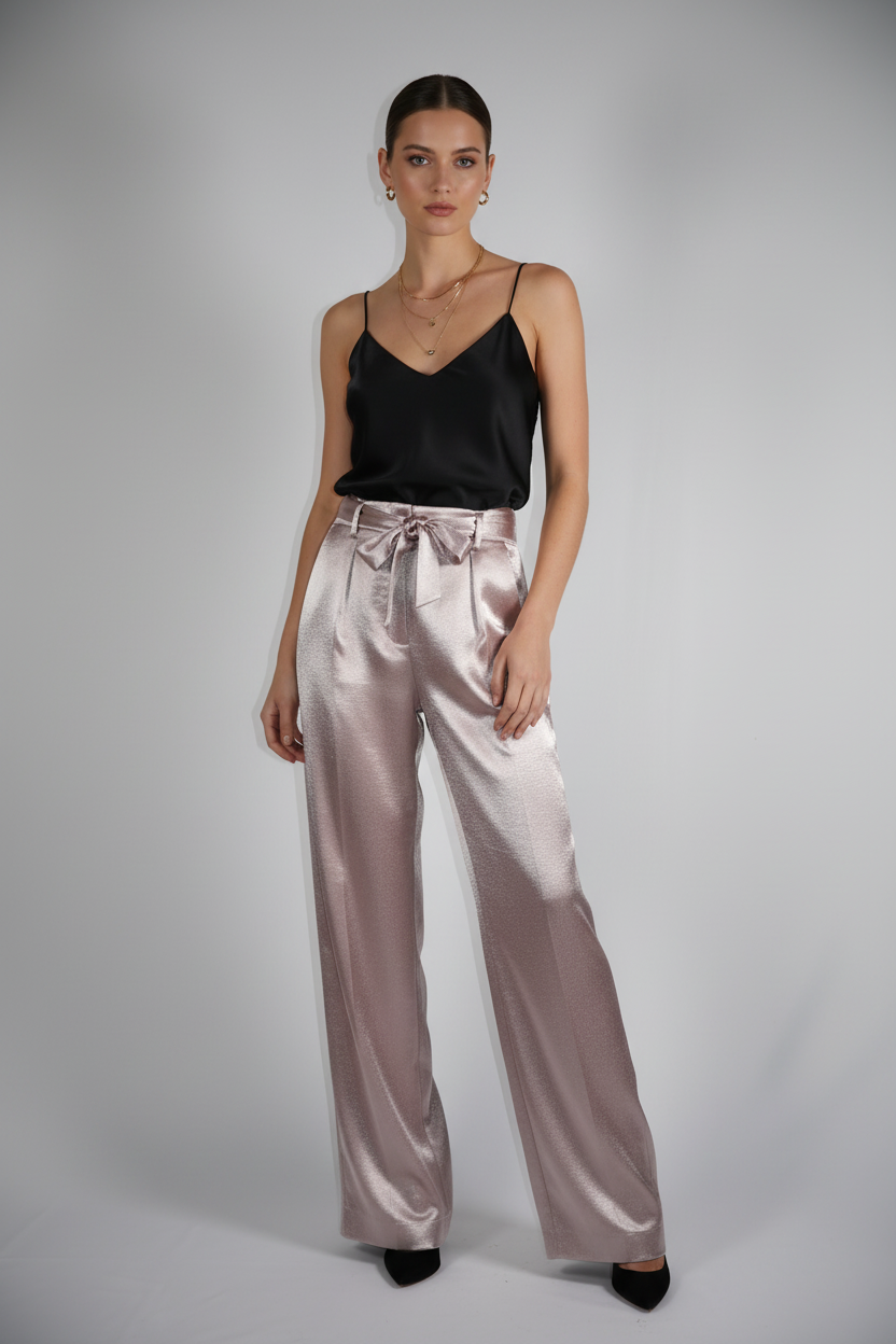 Equipment Femme Satin Pants Model Shot