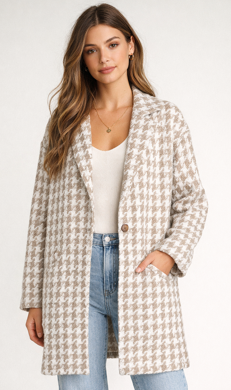 Forever 21 Houndstooth Coat  / Size M