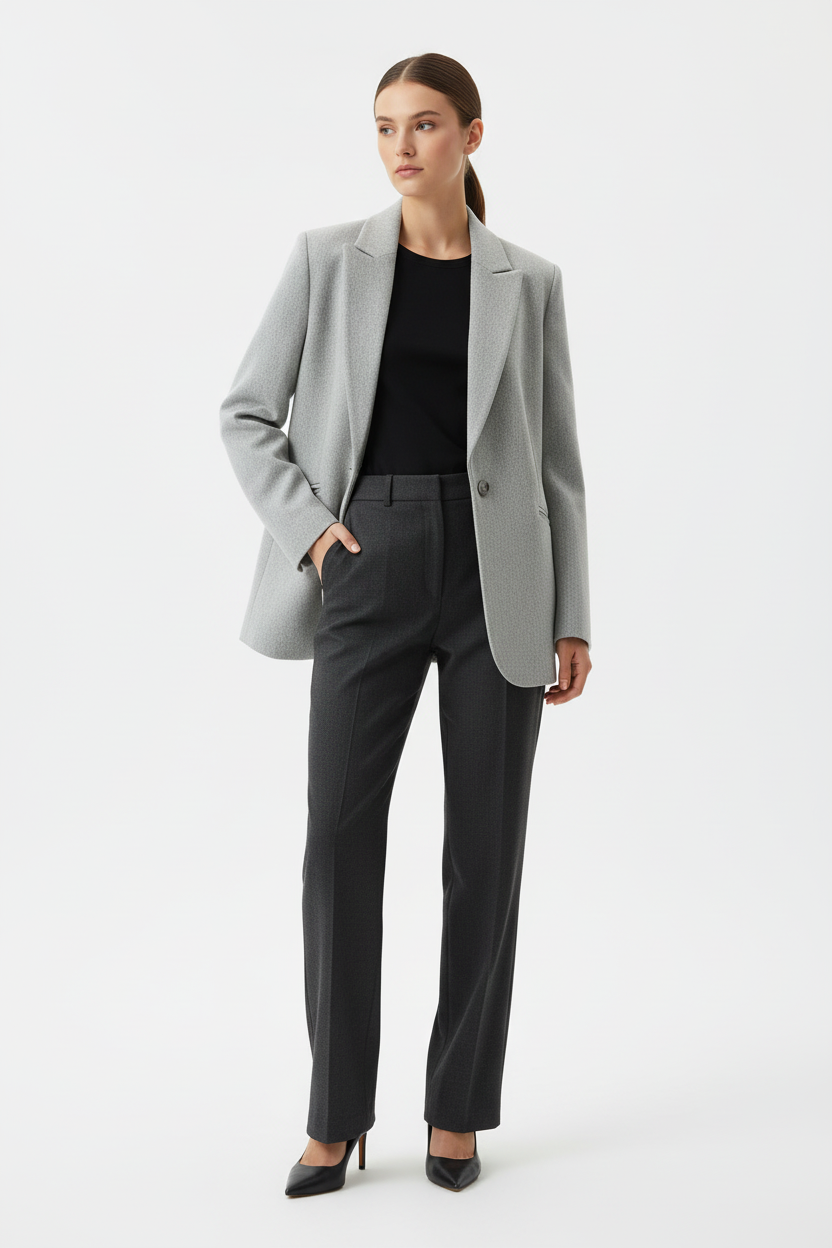 Light Grey Blazer Model Shot