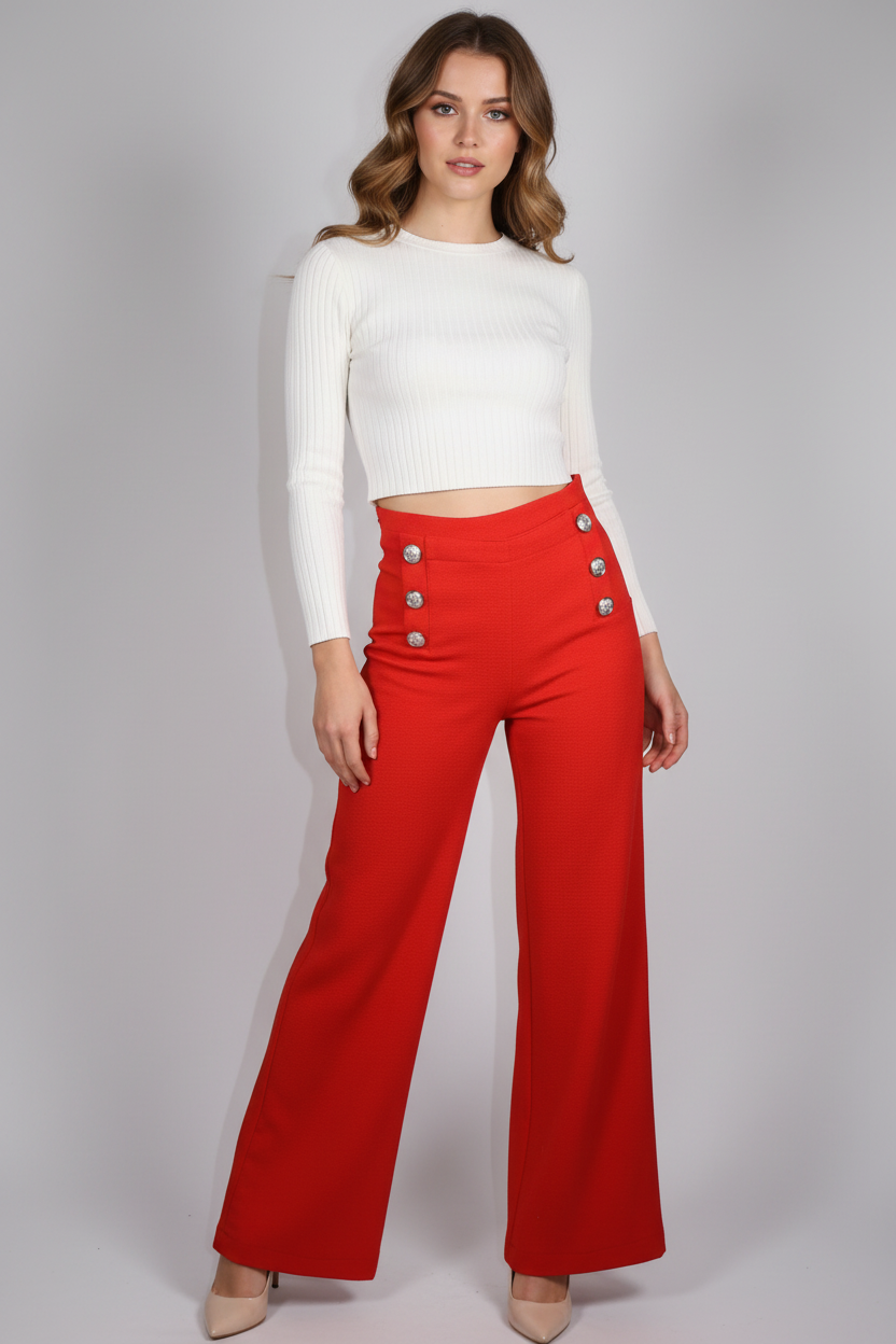 Rampage Sailor Trousers - Soft White Background