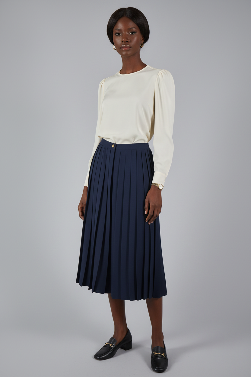 Tory Burch Faye pleated culottes styled model photo